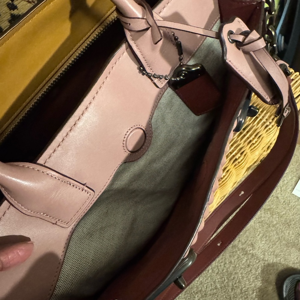 Coach Double Swagger w/ Colorblock Quilting & Rivets in Dusty Rose Multi - Picture 5 of 10